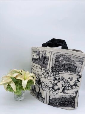 Christian Dior Roma 2025 Theatrum Mundi Canvas Tote Bag Black White GWP